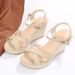 2025 Plus Size Cross Shaped Buckle With Rope Summer New Style Wedge Sandals Open Toe Women's Shoes_vogvips.com