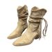 Wasteland Style~ Tassel Knight Thick Heel Over-the-Knee Slimming Pile Pointed Toe Short Martin Boots For Women_vogvips.com