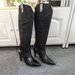 European American Women's Boots With Embroidery, New Foreign Trade Style, Chunky Wooden Heel, Western Slip-On Mid-Calf_vogvips.com