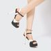 2026 New Foreign Trade Model Round Toe Chunky Ultra High Heel Waterproof Platform Peep-Toe Metal Buckle Large Size_vogvips.com