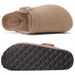 Evshine Women Suede Slippers With Adjustbale Strap Comfy Arch Support Leather Mules Retro Men Potato Shoes Lady Cork_vogvips.com