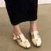French Resort Style Roman For Women With Belt Buckle, Hollowed-out Low-heeled Genuine Leather Sandals_vogvips.com