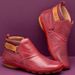Women Ankle Boots Autumn Winter Short Boots New Large Size Low Cut Pointed Toe Short Bare Flat Brown PU Leather Martin Boots_vogvips.com