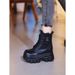8cm Thick Sole Casual Slimming Short For Petite Women 2025 New Autumn Winter Fleece Lined Warm Martin Boots_vogvips.com