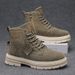 European Warm Series Autumn Winter Martin Outdoor High Top Work Motorcycle Shoes Men's 2025 Height Increasing Thick Sole Ankle Boots_vogvips.com