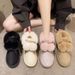 Snow 2023 New Style Furry Cute Slip-On Cotton With Fleece Lining Thickened Warm Short Boots Baita Women's Shoes_vogvips.com