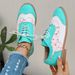 Plus Size Casual Laser Fashionable Comfortable Shoes Autumn New Round Head Lace Up Color Sneakers Women_vogvips.com