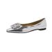 Spring 2025 New Scoop Head Water Diamond Square Button Flat Casual Style Women's Single Shoes_vogvips.com