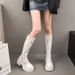 2025 Summer New Women's Long Niche Mesh Breathable Over-the-Knee Boots, Paired With Skirts, Martin Sandals_vogvips.com