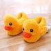 Autumn Winter Hong Kong Couple Big Slippers Cute Little Yellow Duck Plush Doll Home Bag Heel Cotton Shoes_vogvips.com