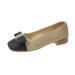 Thick Heeled Round Toed Single Shoes Women S Spring And Summer New Temperament Color Matching Shallow Mouth French Low Soft Soled_vogvips.com