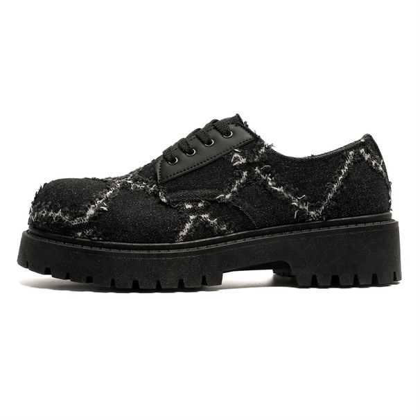 Euro Step Men's Leather Shoes New Season Niche Design Casual Stylish Fashion Versatile British Derby Chunky Sneakers_vogvips.com