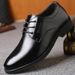 Men's Genuine Leather Dress Shoes - Breathable Business Formal Shoes With Pointed Toe & Lace-Up Design, Comfortable & Stylish For Office & Wedding_vogvips.com