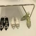 Pointed Toe Square Buckle Rhinestone Sandals For Women, Green Fairy Tale Style, Thin Low Heel, French High-End Feel,_vogvips.com