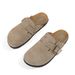 Women's Shoes Genuine Leather Shoes New Spring And Autumn Thick Soled Closed Toe Slip On Fashionable Flat Half Slippers_vogvips.com