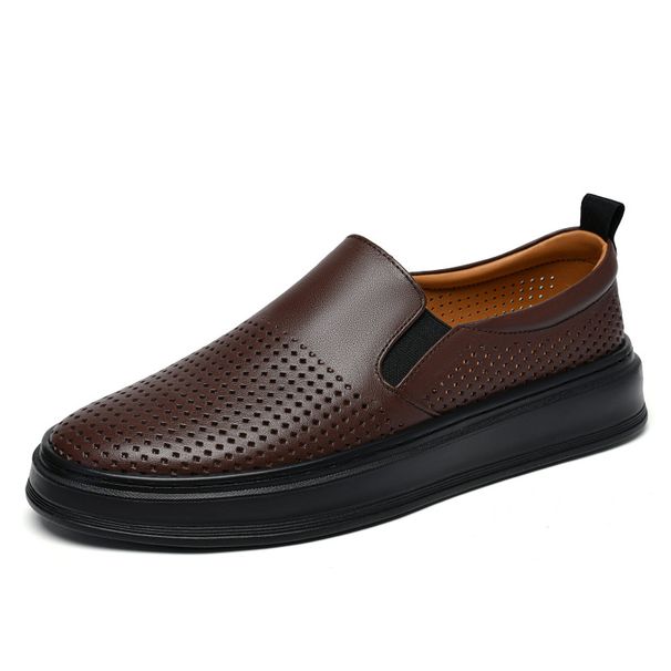 Men's Shoes Large Size Men's Casual Leather Shoes One Pedal Lazy Shoes Men's Breathable Loafers Men's Shoes Genuine Leather Board Shoes_vogvips.com