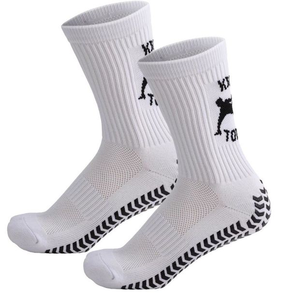 Non-Slip Football Socks With Breathable Terry Cushion For Basketball & Sports - Moisture-Wicking, Anti-Friction, (White, One Size)_vogvips.com