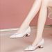 Shallow Single Shoes Women's Fashion Low-heeled Work Shoes Thick-heeled Pointed Thick-heeled Leather Shoes Women_vogvips.com