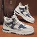 Autumn Mid-Top Sports Leather Patchwork Thick-Soled Work Martin Boots Fashion Versatile Trendy Men's Shoes_vogvips.com