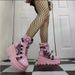 ShoeVault Wedge Martin 2022 New Pink Thick Sole European And American Large Size Fashion Short Boots For Women_vogvips.com