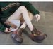 Thick-soled Martin Boots Color Matching Small Man Height Increase Retro Short Boots Flow Women's Boots_vogvips.com