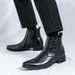 European Warm Series Martin Korean Style British Pointed Toe Fashion High Top Men's Trendy Short Boots Personality Leather Shoes_vogvips.com