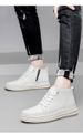 Cowhide Men's Round Head Lace-up Board Shoes Genuine Leather Casual Men's Mid-top Leather Shoes Invisible Inner Height Increase Men's Shoes_vogvips.com