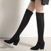 New Comfortable Pointed Toe Multi-Color Slimming Stretch Suede Plus Size Wedge Women Casual Boots For Shopping_vogvips.com