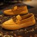 Euro Step 2025 Men's Casual Shoes Summer British Style Slip-On Genuine Leather Breathable Driving Loafers_vogvips.com