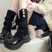 Button Sock Covers For Women, Autumn And Winter Thickened Snow Boot Leg Covers, Warm Pile Coffee Color Mid-Calf Socks,_vogvips.com