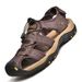 High Quality Sandals, Large Dock Layer Cowhide Outdoor Leather Hollowed Out Shoes, Thick Soled Casual Men's Sandals_vogvips.com