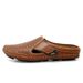 New Genuine Leather Men's Slippers Summer Breathable Casual Mules Light Half Shoes For Men Outdoor Anti-slip Driving_vogvips.com