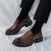 Large Size Low-top Fashion Casual Leather British Style Men's Thick-soled Slip-on Lazy Business Shoes 2886_vogvips.com