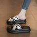 Women's Summer 2024 Outdoor Soft Height Increasing Non-Slip Thick Sole Slide Sandals Korean Style Wearable Outside_vogvips.com