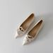 Sheepskin Version Pointed Temperament Low Heel Shallow Mouth Single Shoes For Women Commuting One Strap Versatile Gentle Mary Jane Shoes_vogvips.com