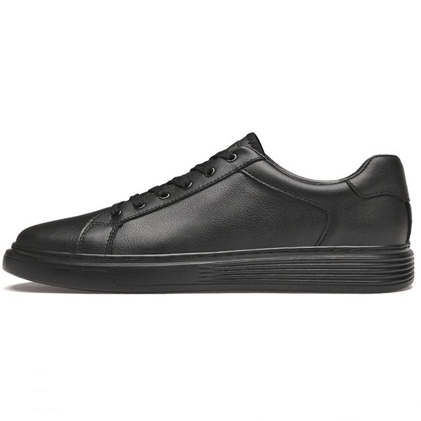 Men's Board Shoes Two-layer Cowhide Lace-up Breathable Mesh Men's Casual Shoes Cool Little White Shoes_vogvips.com
