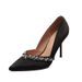 French-style Rhinestone-embellished High-heeled Shoes Women 2025, Versatile Black Elegant Pointed-toe Stiletto Shallow_vogvips.com