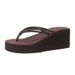 Double-strap Wedge-heeled Thick-soled Flip-flops Women, Suitable For Outdoor Wear In Summer, Beach Seaside, Non-slip,_vogvips.com