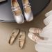French-style Niche 2025 Summer New Model, Square Toe Buckle, Versatile And Simple, Suitable For Pairing With Skirts,_vogvips.com