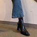 2025 Autumn Winter New High Heel Square Toe Slim Boots Short Boots Women Thick Heel Retro Martin Boots British Style Short Boots_vogvips.com