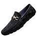 British Style Top Layer Loafers Men's Summer Breathable Slip-On Office Soft Leather Flat Shoes_vogvips.com