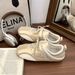 Trainee-style German Training Shoes ~ 5cm Internal Height Increase, Satin Velcro Casual Ballet Women's Racing Forrest_vogvips.com