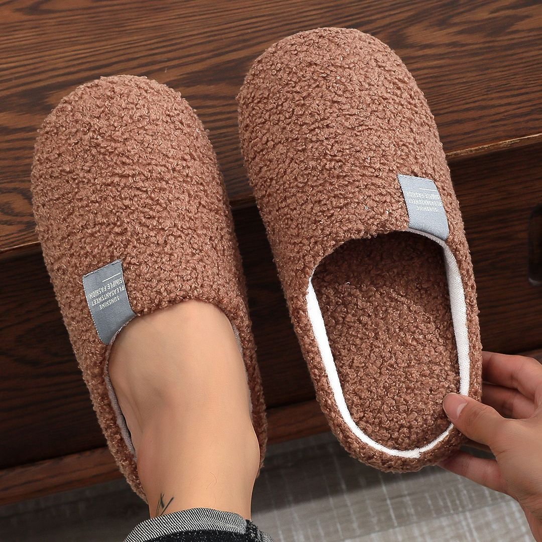 Women Slippers Light House Soft Home Cotton Slipper Winter Indoor Floor Shoes Couples Men Silence Slides Bedroom Flats_vogvips.com