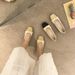2025 New Spring And Autumn Color Blocked Small Fragrant Style Women's Pearl Chain Low Heel Versatile Square Head Shallow_vogvips.com