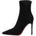 2025 New Sexy Black Red Sole Versatile Short For Women, Thin Pointed Toe Suede Stretch Slim High Heel Women's Boots_vogvips.com