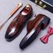 British style leather cowhide comfortable commuting daily business lace-up carved men's dress leather shoes wedding shoes_vogvips.com