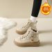 Fleece-Lined High-Top Snow Boots For Women 2025 Winter New Style Student Ins Korean Version Warm Casual Cotton Shoes_vogvips.com