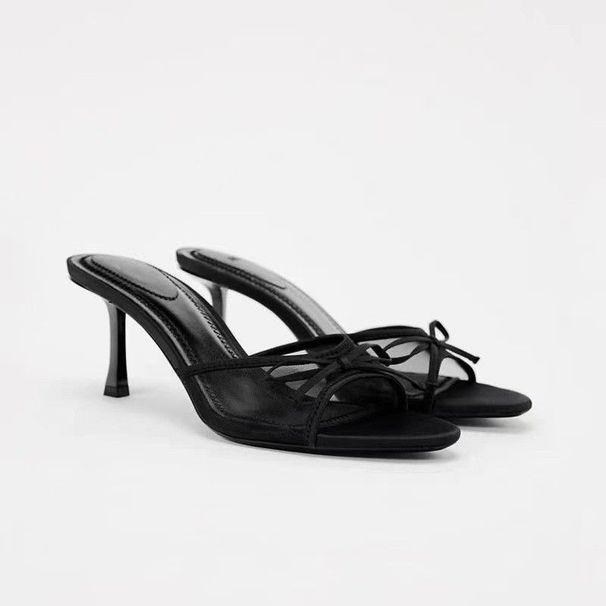 2025 Summer New Pointed Mesh High-heeled Sandals Summer Women's Shoes Fashionable Hundred Exquisite_vogvips.com