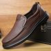 Euro Step Casual Summer New Hollow Out Genuine Leather Soft Sole Men's Middle-aged And Elderly Dad Shoes Men_vogvips.com