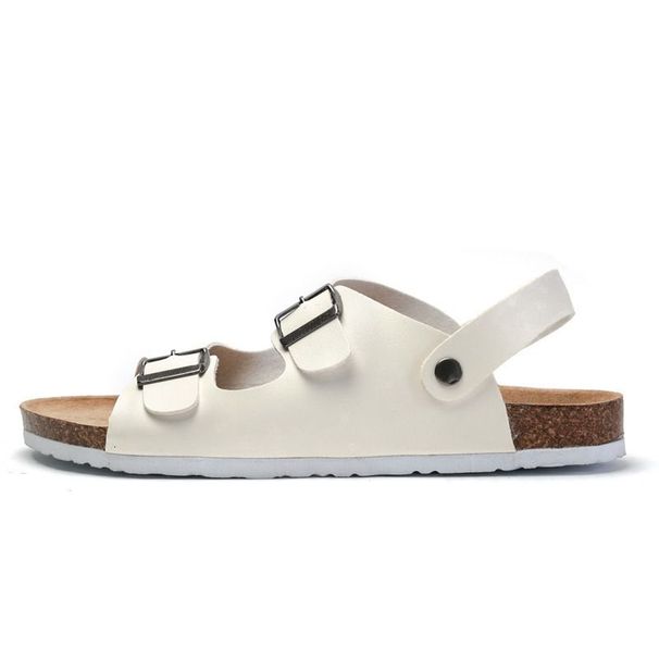 Dual Cork Footbed Adjustable Metal Buckle Convertible Back Strap Flat Slide Sandals For Men Women Summer Outdoor Casual_vogvips.com